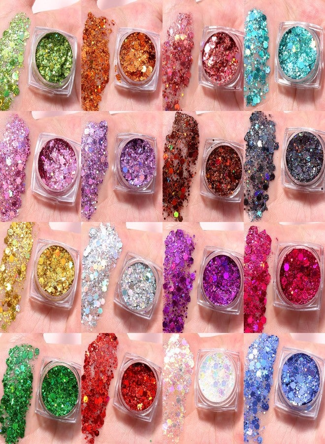 WSYUB Body Glitter, Face Glitter, Makeup Festival Mermaid Glitters, Sparkly Chunky Hair Glitter - Image 2